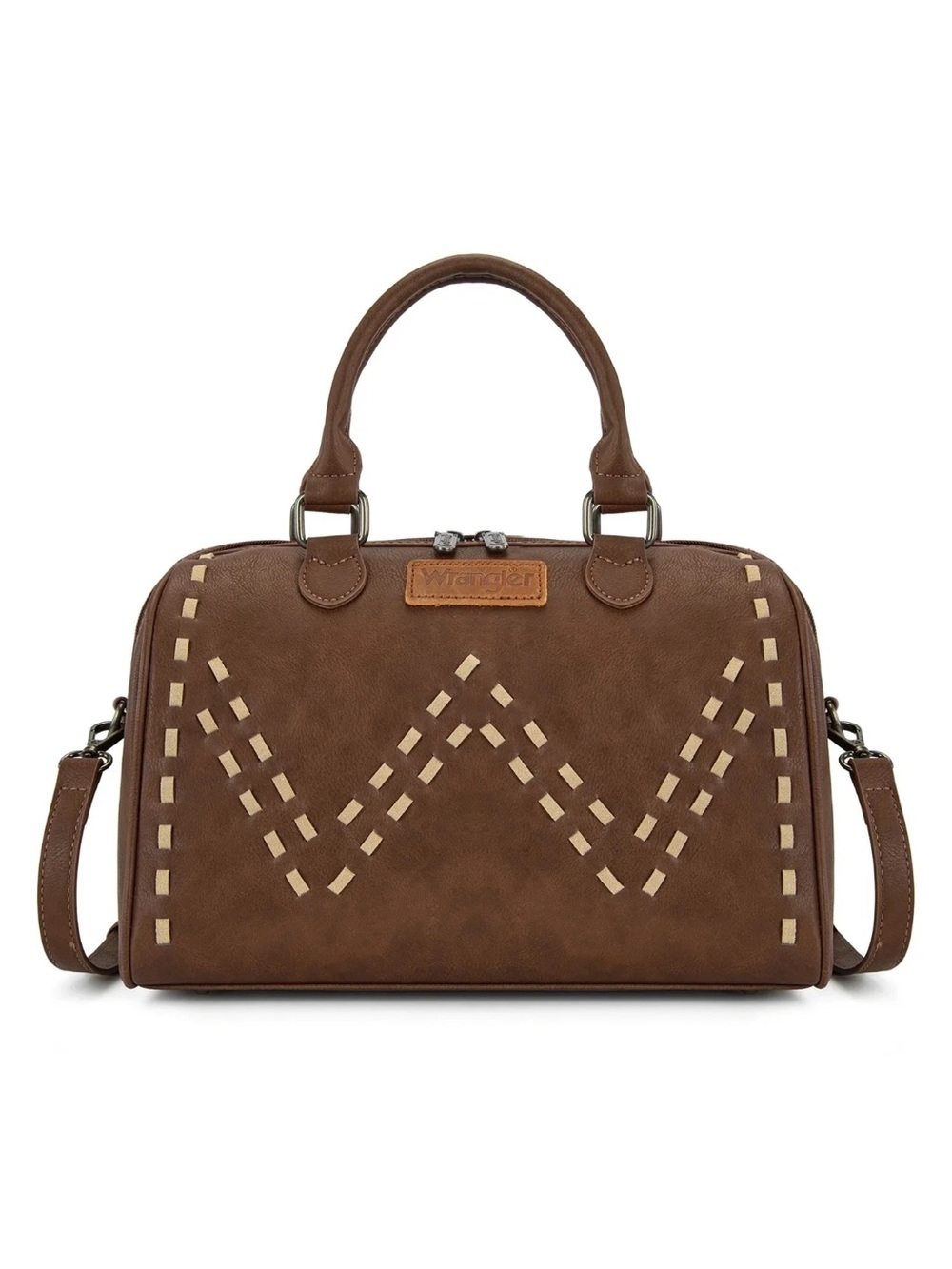 Wrangler Montana West Heritage Stitch Boston Barrel Satchel-Detachable Strap NEW